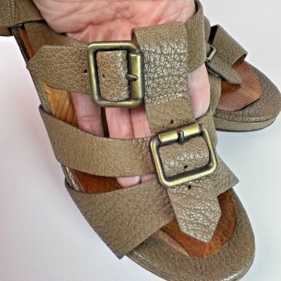 Chie Mihara Xeroco Brown Leather Sandals Heels Womens Size 7.5 US/38 EU - Picture 2 of 11